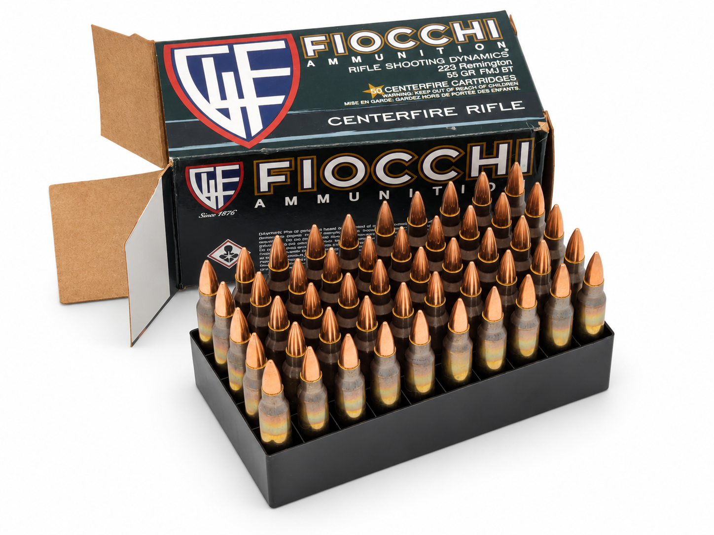 Fiocchi Rifle Shooting Dynamics .223 Remington 55 Grain FMJ BT Ammo, 50 Rounds – Box 1 of 3 - Image 2