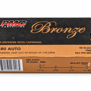 PMC Bronze .380 Auto 90 Grain FMJ Ammo, 50 Rounds - Box 1 of 3